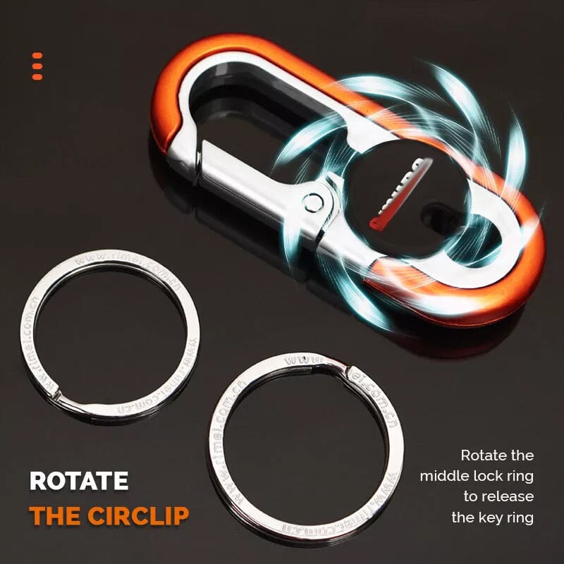 Car Keychain Double Ring Carabiner Zinc Alloy