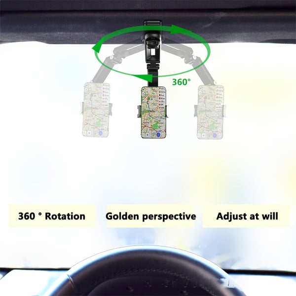 Car Phone Holder 1080° Rotation Dashboard & Visor Mount