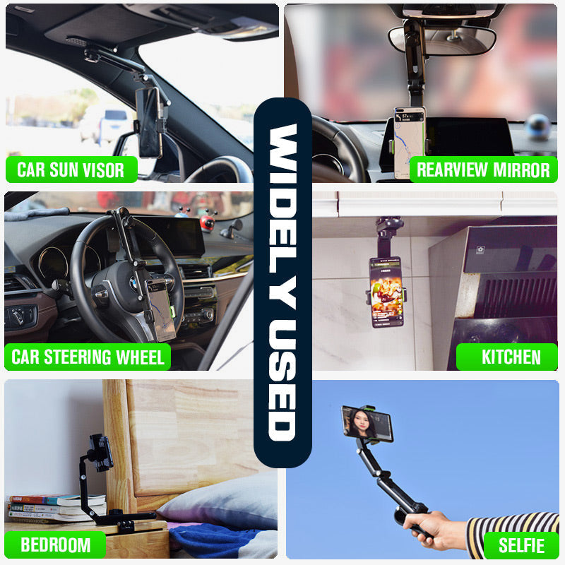Car Phone Holder 1080° Rotation Dashboard & Visor Mount