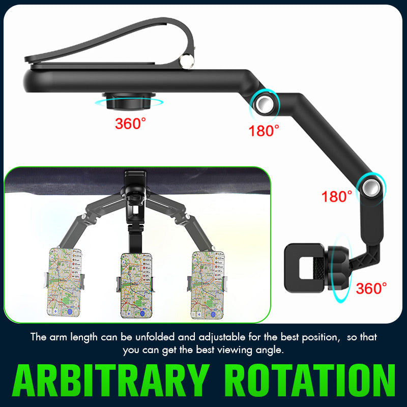 Car Phone Holder 1080° Rotation Dashboard & Visor Mount