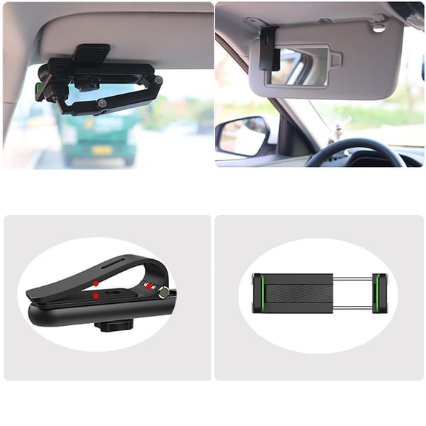 Car Phone Holder 1080° Rotation Dashboard & Visor Mount