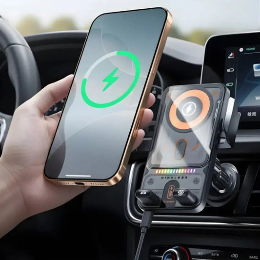 Car Phone Holder 15W Wireless Motorized Clamp Vent Mount