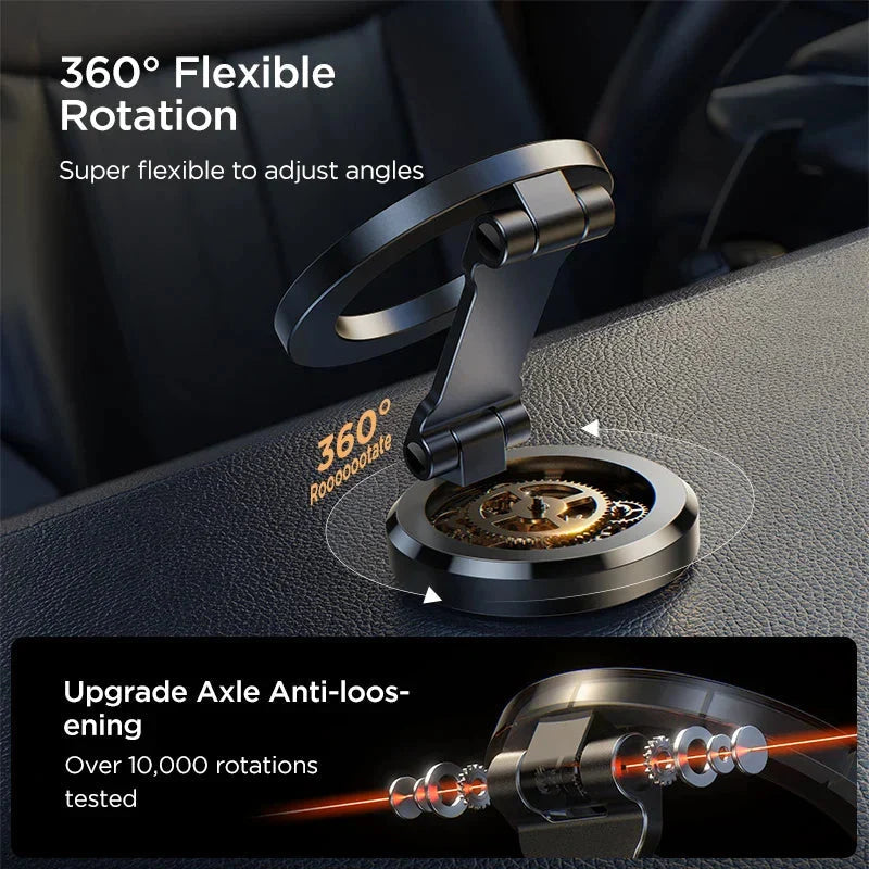 Car Phone Mount Magnetic 360° Rotation Foldable Design
