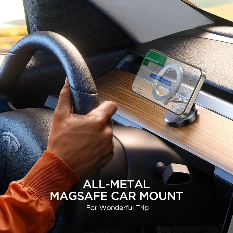 Car Phone Mount Magnetic 360° Rotation Foldable Design