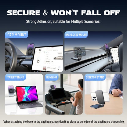 Car Phone Mount Reinforced Magnet & Rotating Arm