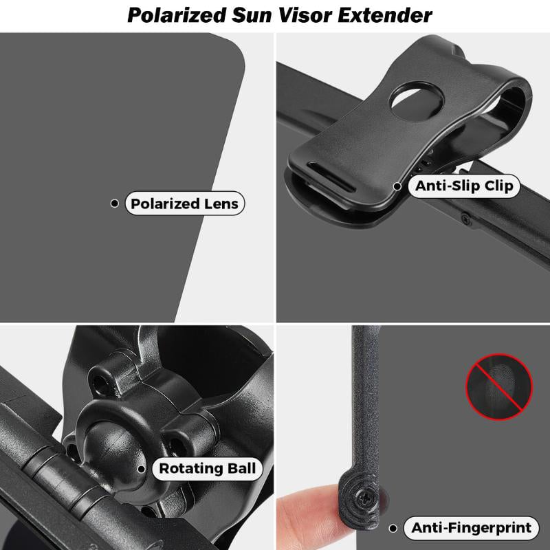 Car Sun Visor Extension Polarized Anti-Glare Universal Clamp