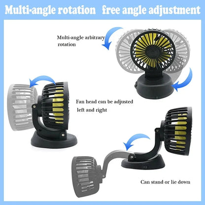 Car & Truck Fan Multi-Voltage 360° Rotatable