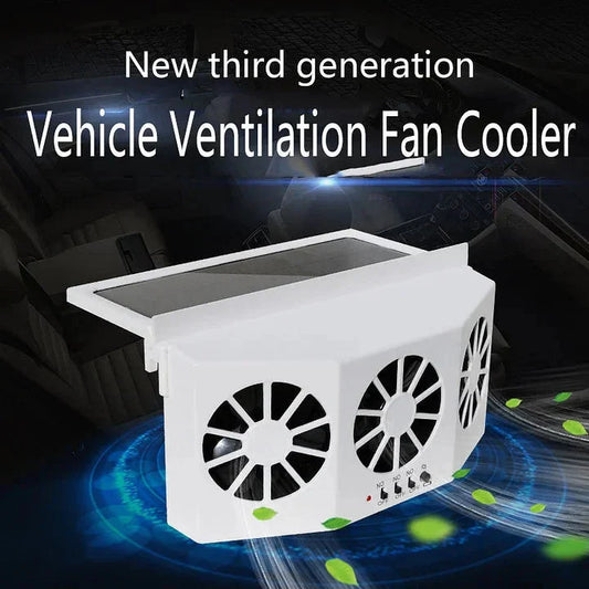 Car Vent Fan Solar Powered Dual Fans Window Clamp