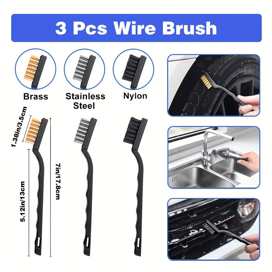 Car Wash Brush Set Drill Adapter & Microfiber Pads
