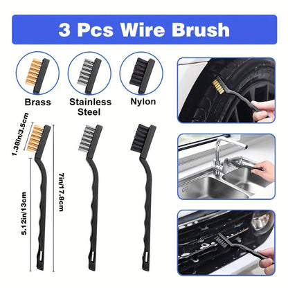 Car Wash Brush Set Drill Adapter & Microfiber Pads