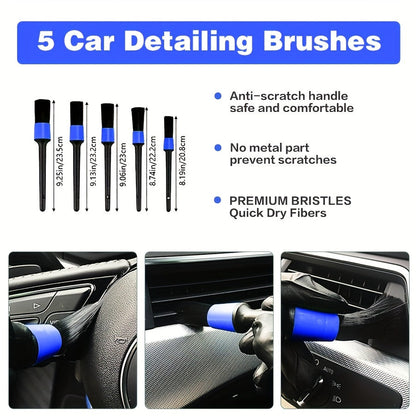 Car Wash Brush Set Drill Adapter & Microfiber Pads