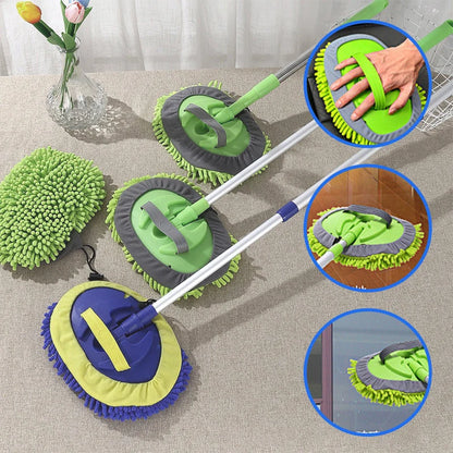 Car Wash Mop Telescopic Aluminum Microfiber Head
