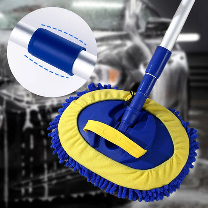 Car Wash Mop Telescopic Aluminum Microfiber Head