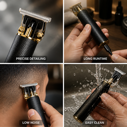 Carbon Steel T-Blade Cordless & Low-Noise Hair & Beard Trimmer (120-Min Runtime)
