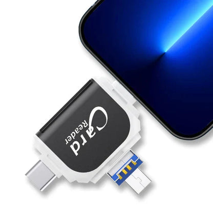 Card Reader 4-in-1 USB-C Lightning Micro-USB USB-A Keychain