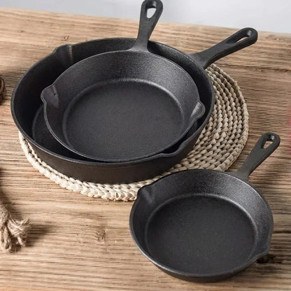 Cast Iron Pan Set 3-Piece Oven & Induction Safe