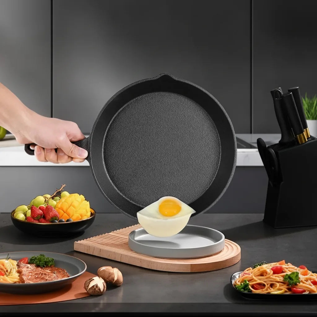 Cast Iron Skillet Set Pre-Seasoned Nonstick Four Piece