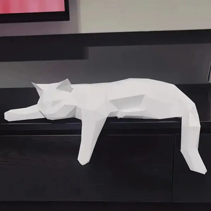 Cat Figurine Minimalist Resin Shelf Decor