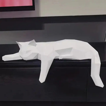 Cat Figurine Minimalist Resin Shelf Decor