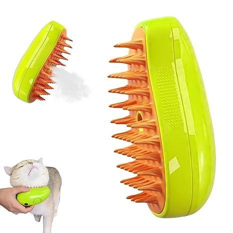 Cat Grooming Brush 3-in-1 Silicone Tips & Steam