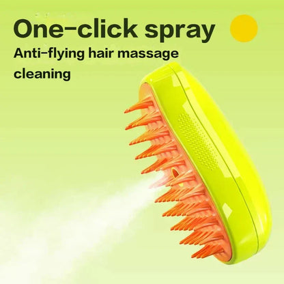 Cat Grooming Brush 3-in-1 Silicone Tips & Steam