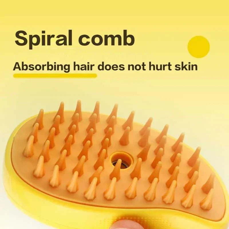 Cat Grooming Brush 3-in-1 Silicone Tips & Steam