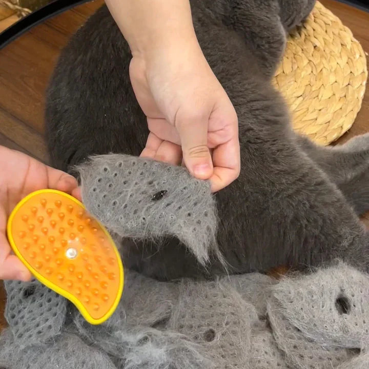 Cat Grooming Brush Integrated Spray & Massage Bristles