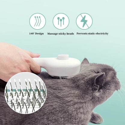 Cat Grooming Brush UV Light & Soft Rubber Bristles