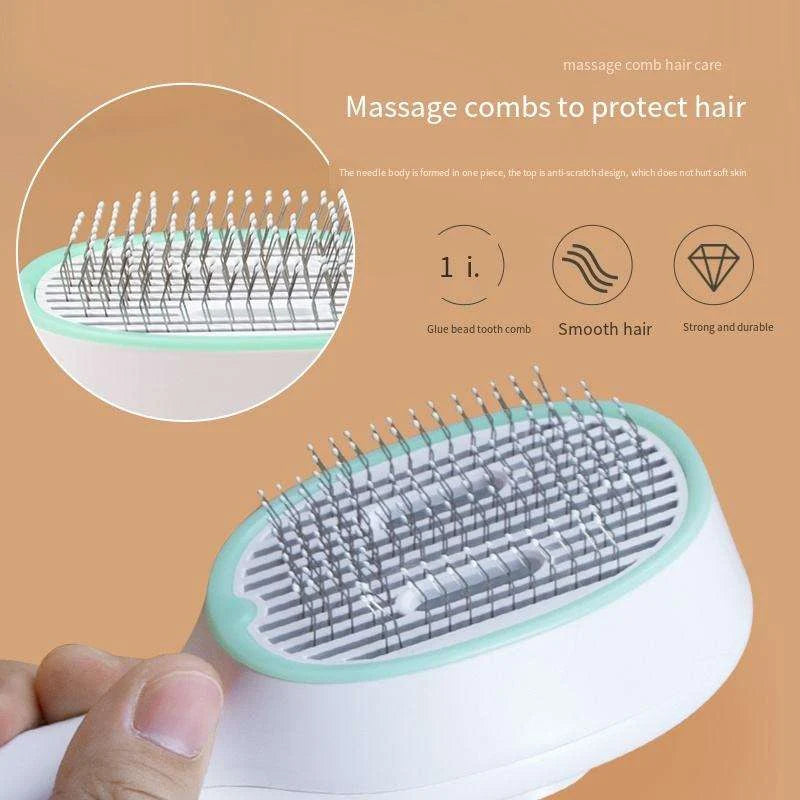 Cat Grooming Brush UV Light & Soft Rubber Bristles