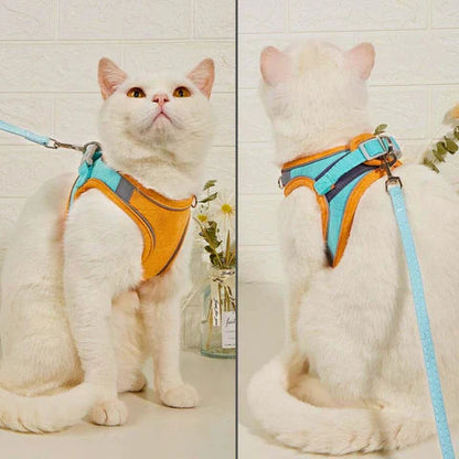 Cat Harness & Leash Set Padded Reflective Quick-Release