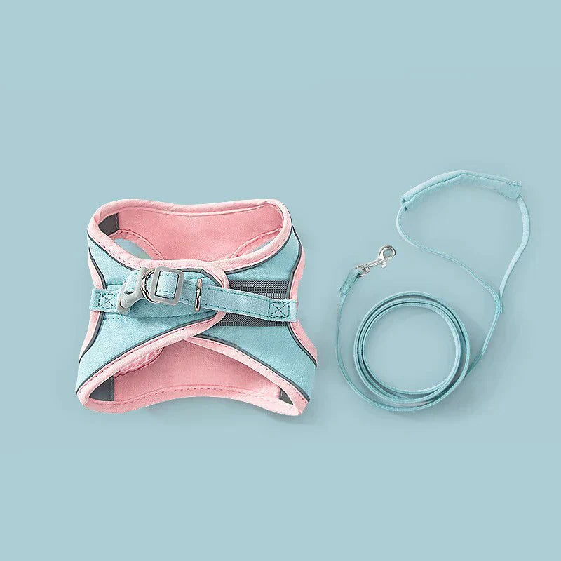 Cat Harness & Leash Set Padded Reflective Quick-Release