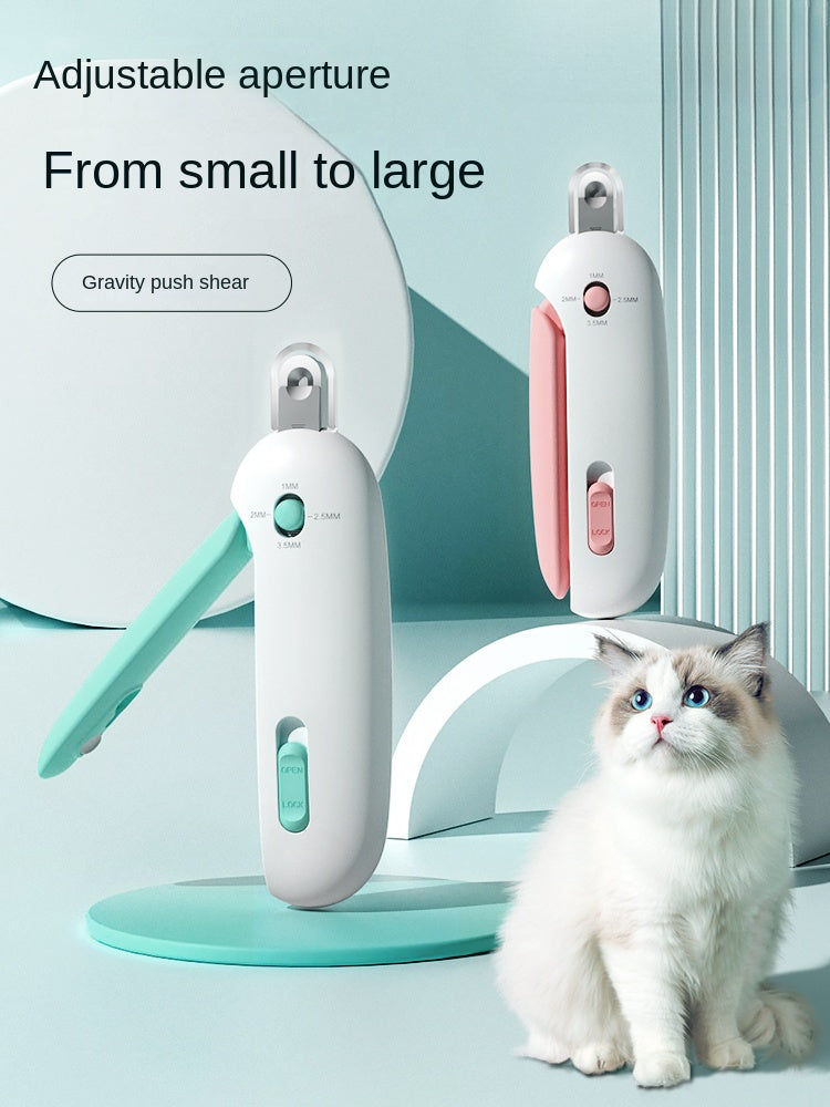 Cat Nail Clipper Adjustable Opening Splash Guard