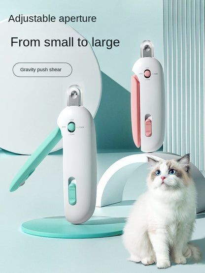 Cat Nail Clipper Adjustable Opening Splash Guard