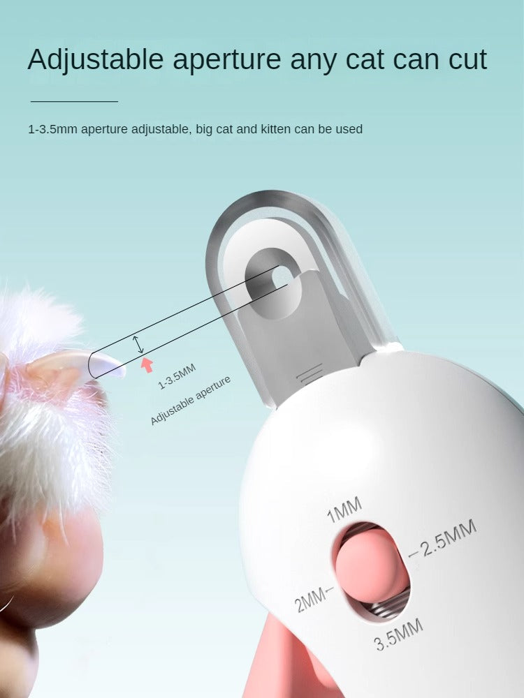 Cat Nail Clipper Adjustable Opening Splash Guard