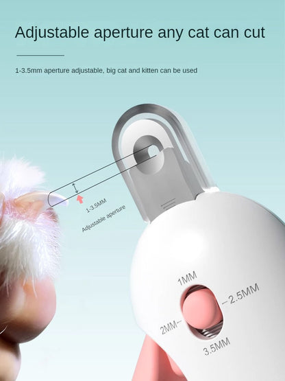 Cat Nail Clipper Adjustable Opening Splash Guard