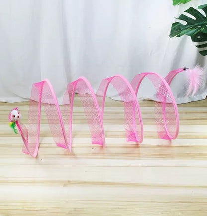 Cat Play Tunnel Spiral Sisal Foldable Feather Attachments