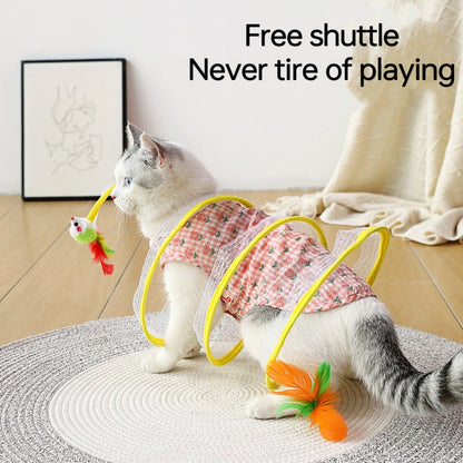 Cat Play Tunnel Spiral Sisal Foldable Feather Attachments