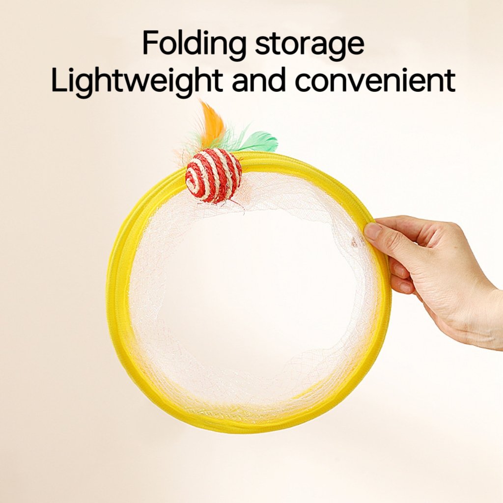 Cat Play Tunnel Spiral Sisal Foldable Feather Attachments