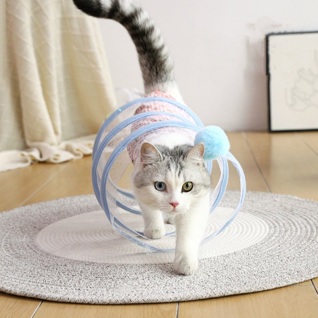 Cat Play Tunnel Spiral Sisal Foldable Feather Attachments