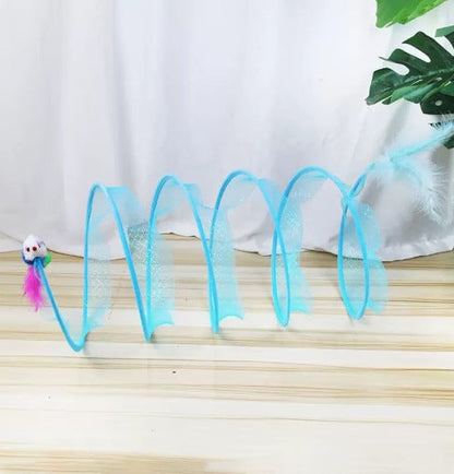Cat Play Tunnel Spiral Sisal Foldable Feather Attachments
