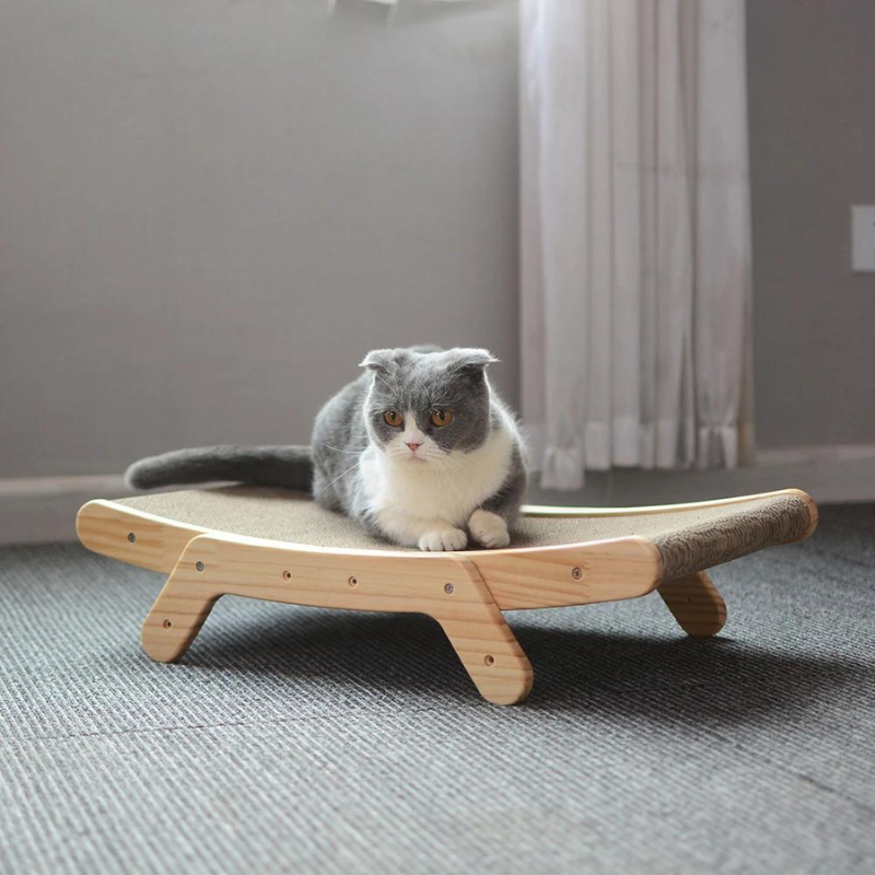 Cat Scratcher Wooden Frame Replaceable Cardboard
