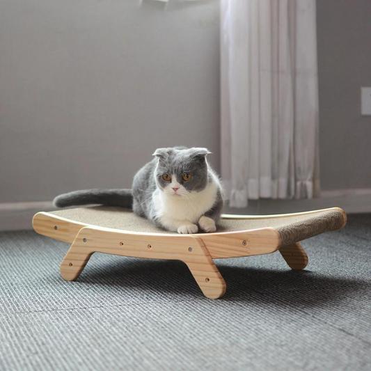 Cat Scratcher Wooden Frame Replaceable Cardboard
