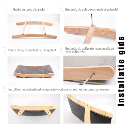 Cat Scratcher Wooden Frame Replaceable Cardboard
