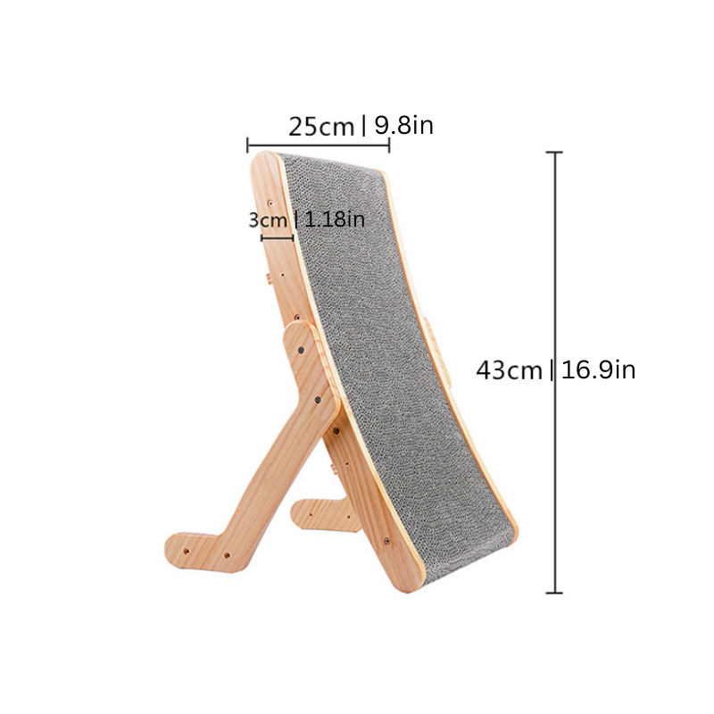 Cat Scratcher Wooden Frame Replaceable Cardboard