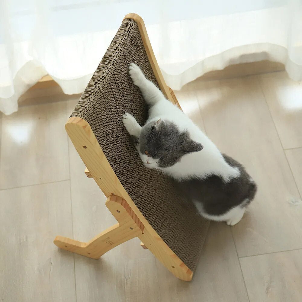 Cat Scratcher Wooden Frame Replaceable Cardboard