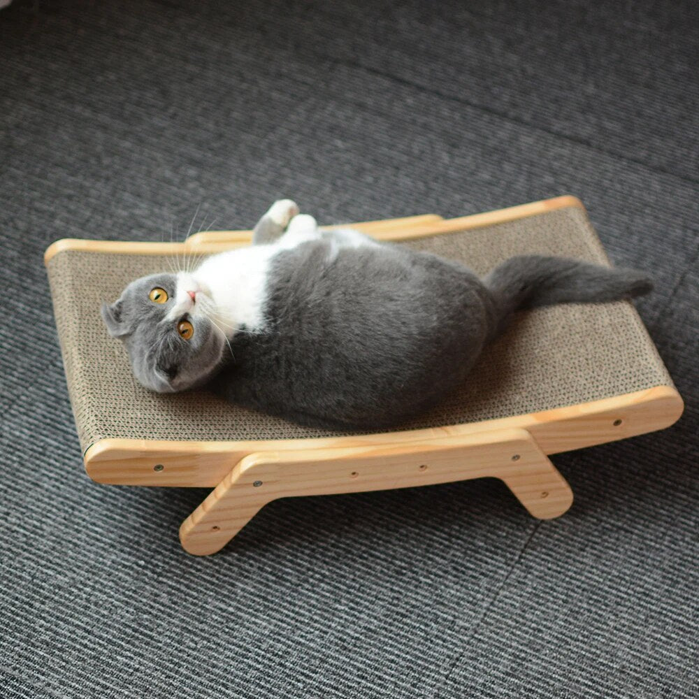 Cat Scratcher Wooden Frame Replaceable Cardboard