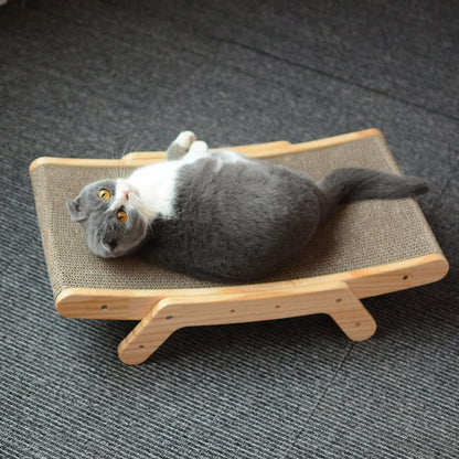 Cat Scratcher Wooden Frame Replaceable Cardboard