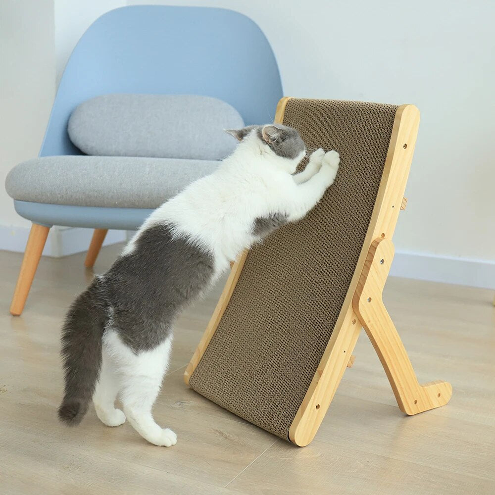 Cat Scratcher Wooden Frame Replaceable Cardboard