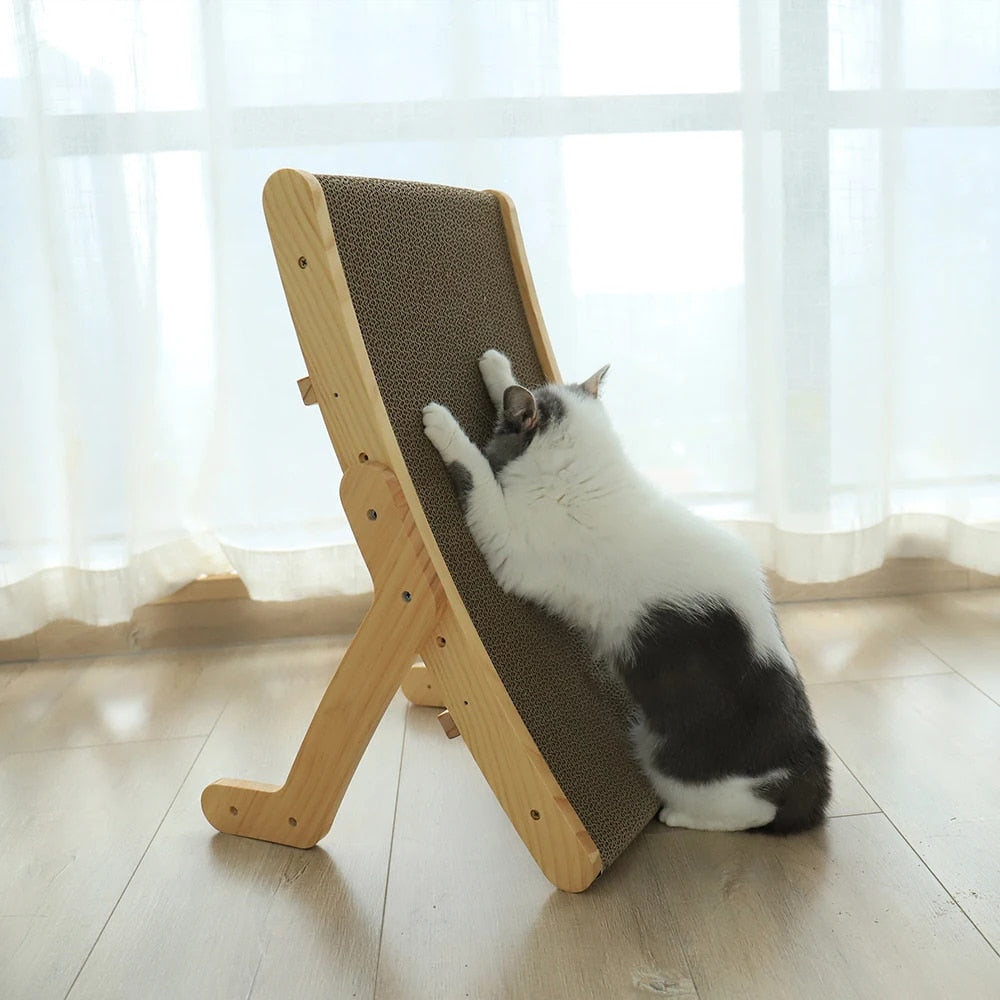 Cat Scratcher Wooden Frame Replaceable Cardboard