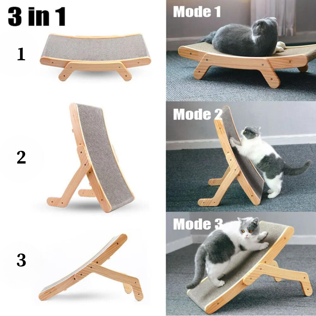 Cat Scratcher Wooden Frame Replaceable Cardboard